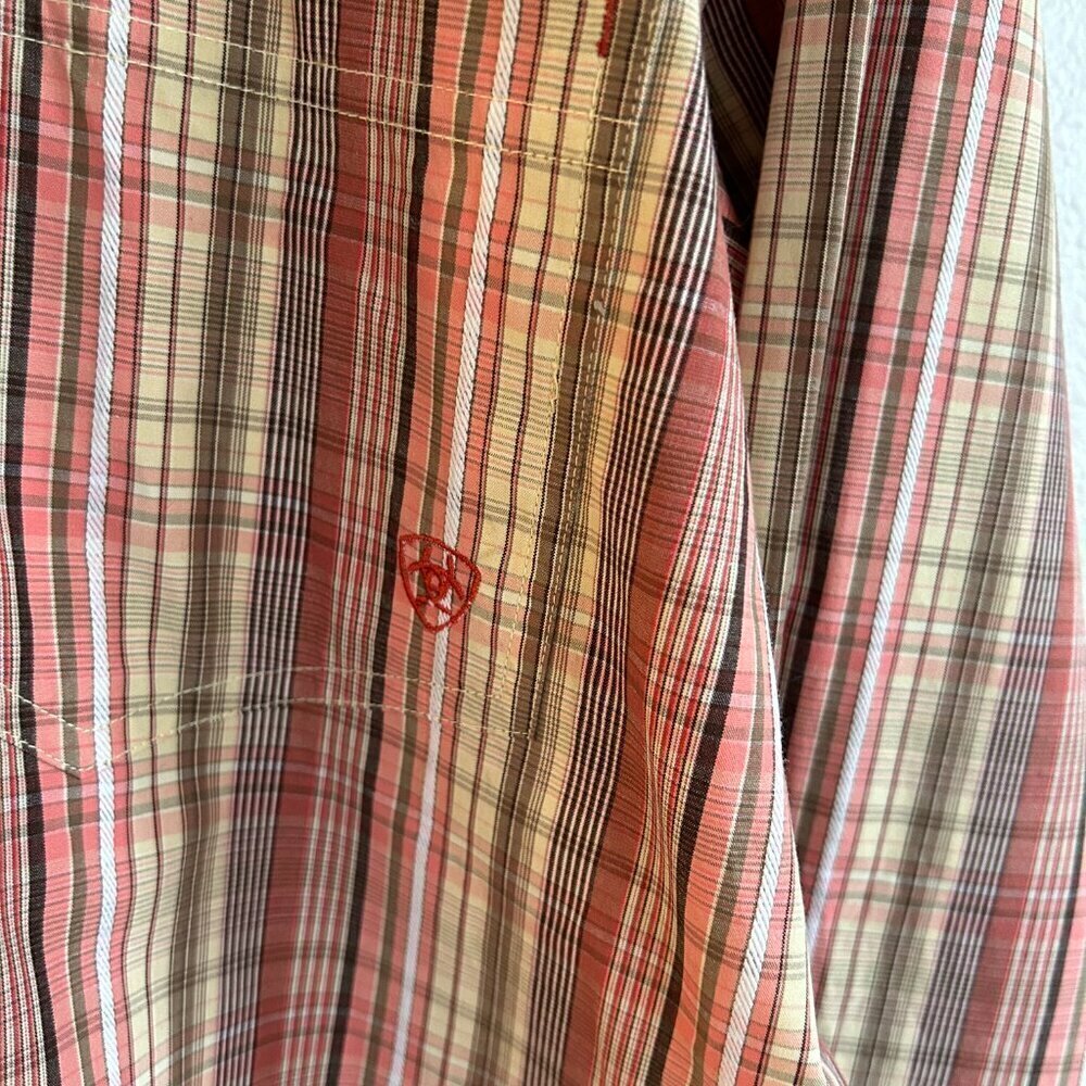 Ariat Collins Paid Button Down Shirt Long Sleeve Performance - Picture 3 of 8